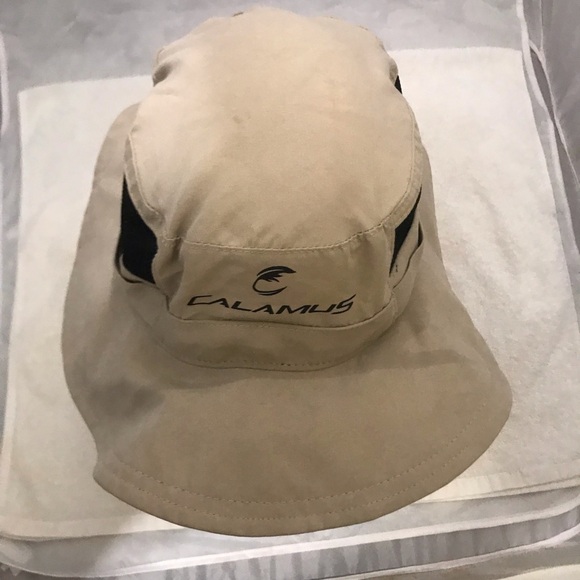 Calamus Fitted M/L Tan Mesh Sun Blocker Safari Sport Hat - Picture 10 of 12